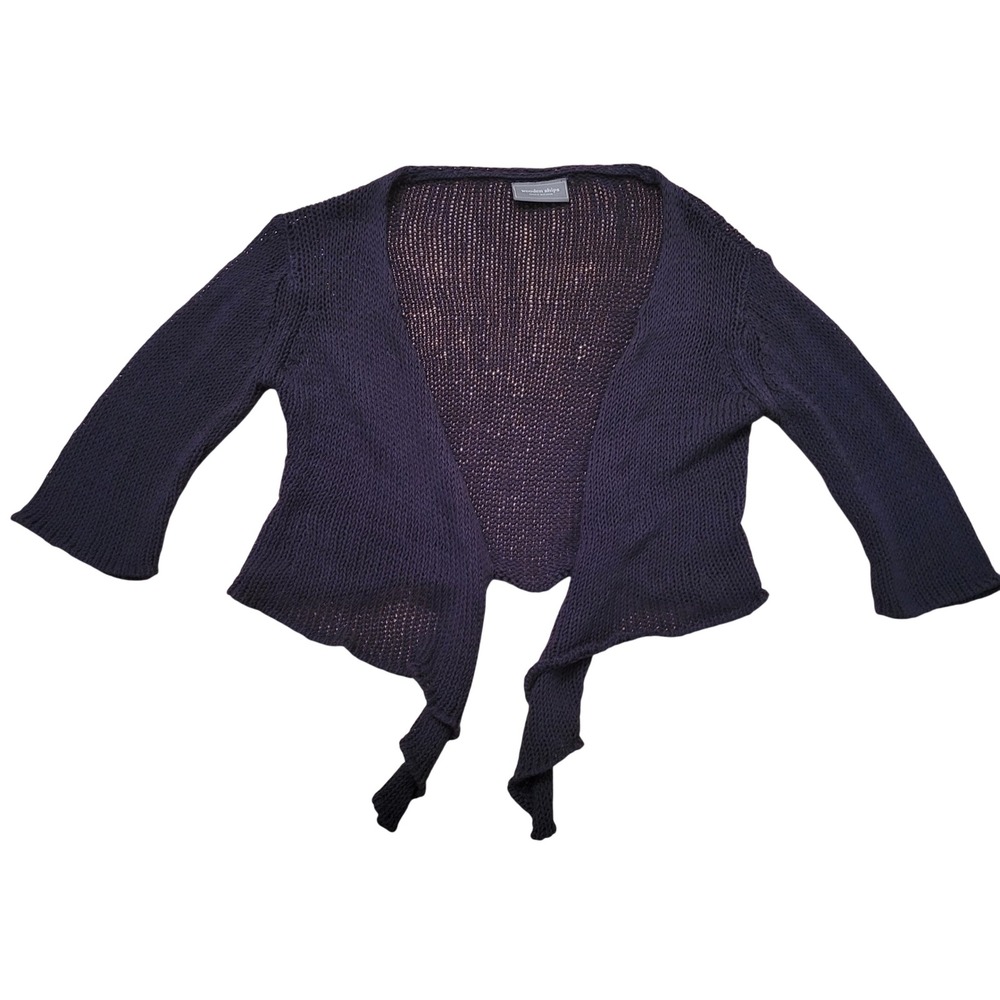 Wooden Ships Bolero Black Open Knit Shrug Paola Buendia Modest Cardigan Beach